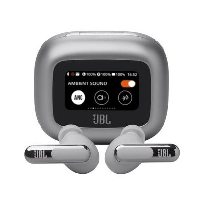 Slušalke JBL Live Beam 3, brezžične, Bluetooth, ANC, in-ear, srebrne