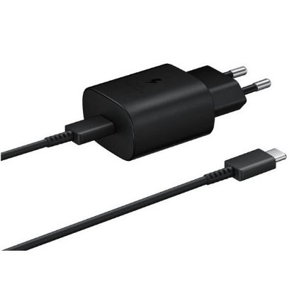 Polnilec SAMSUNG TA800, 25W Fast Charge USB-C, USB-C kabel, črni