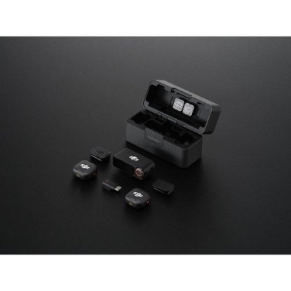 DJI Mic 3 mikrofon (2 oddajnika + 1 sprejemnik + polnilna torbica), brezžični, črni