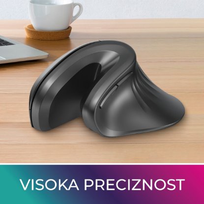 OCTIO Ergo V210WBT, optična brezžična miška, 7200 DPI, črna