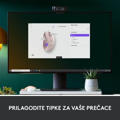 Miška LOGITECH M650, brezžična, optična, 4000dpi, USB, BT, roza