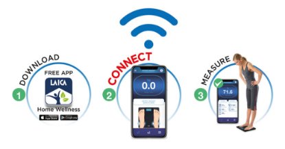 Pametna vaga LAICA PS7020, digitalna, 180 kg, BT, vaga koja mjeri kompoziciju tijela, bijela