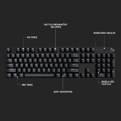 Tipkovnica LOGITECH Gaming G413 SE, mehanička, črna, USB, US layout