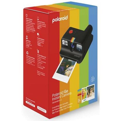 POLAROID instant fotoaparat GO Generation 2 Everything Box, fotoaparat + film, črn