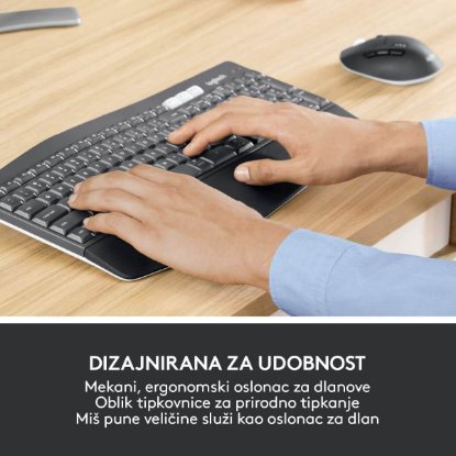 Tipkovnica + miška LOGITECH MK850 Wireless Desktop, brezžična, črna, Unifying receiver USB