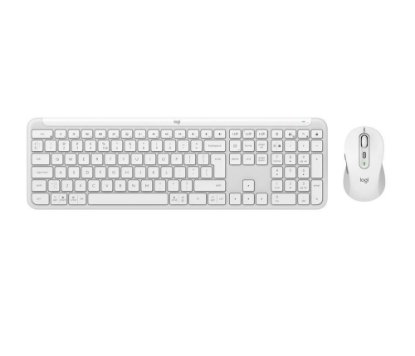 Tipkovnica + miška LOGITECH MK950 Signature Slim Combo, brezžična, bela, Bolt Receiver USB