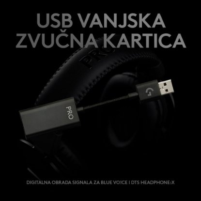 slušalke LOGITECH Gaming G PRO X, 7.1, črne