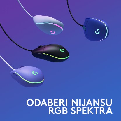 Miška LOGITECH Gaming G102 Lightsync, optična, 8000dpi, lilac, USB