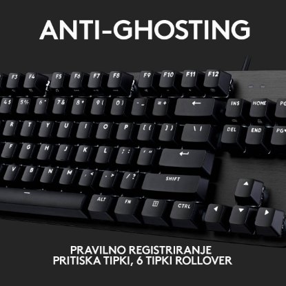 Tipkovnica LOGITECH Gaming G413 TKL SE, mehanička, črna, USB, US layout