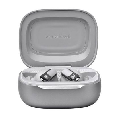 Slušalke JBL Live Beam 3, brezžične, Bluetooth, ANC, in-ear, srebrne