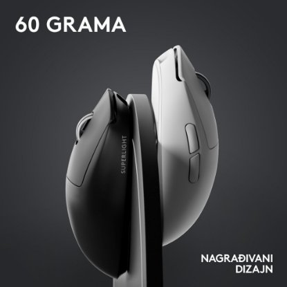 Miška LOGITECH Pro X Superlight 2, brezžična, optična, 32000dpi, črna, USB