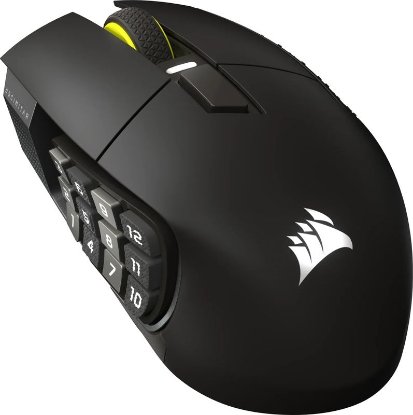Miška CORSAIR Scimitar Elite Wireless, optična, brezžična, 33000dpi, črna