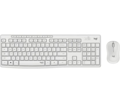 Tipkovnica + miška LOGITECH MK295 Silent Wireless Combo, brezžična, bela, USB