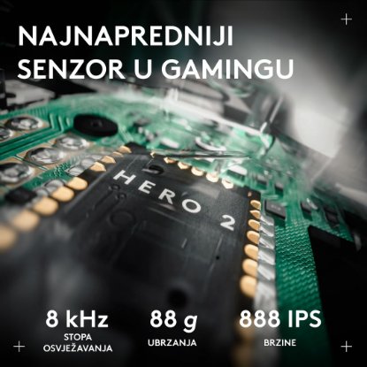 Miška LOGITECH Pro X2 Superstrike, brezžična, optična, 44.000 dpi, bela, USB
