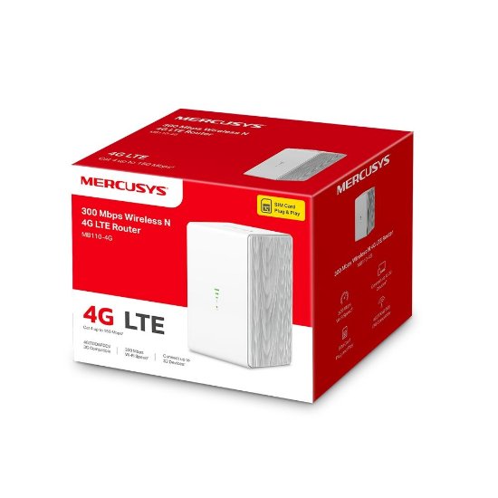 Router MERCUSYS MB110-4G, 4G LTE, 300Mbps, LAN 2-port, bežični