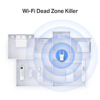 Wireless range extender TP-LINK RE705X AX3000, Dual Band WiFi 6, 574 Mbp/2402 Mbps (2.4GHz/5GHz), 1xGLAN, 2x vanjske antene