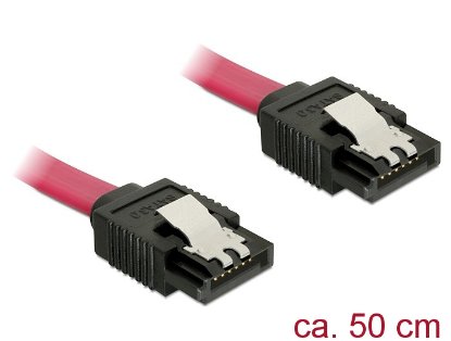 Kabel DELOCK, interni SATA, 6Gb/s, 50cm, crveni