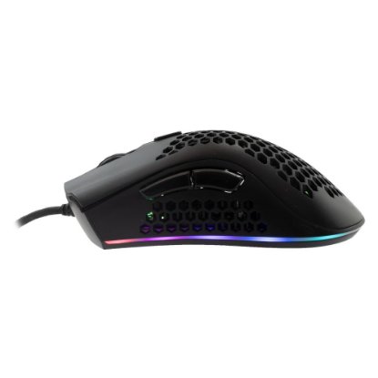 Miš BARACUDA BGM-031 Coral, RGB, optički, 12800dpi, crni