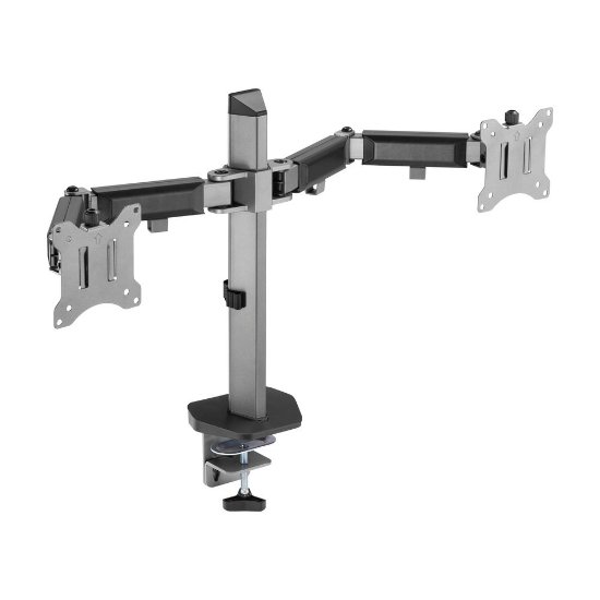 Stalak za monitor WHITE SHARK GMS-3205 Amenhotep II, stolni, do 32", za 2 monitora, sivi