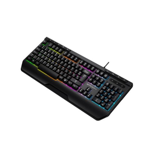 Tipkovnica EPOCH Tethys, Rainbow, membranska, crna, UK/HR layout, USB