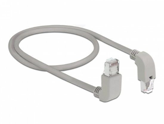Kabel DELOCK, patch CAT6 S/FTP, sivi, kutni, 0,5m