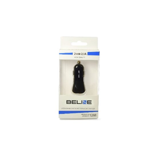 Auto punjač BELINE, 2xUSB-A, crni