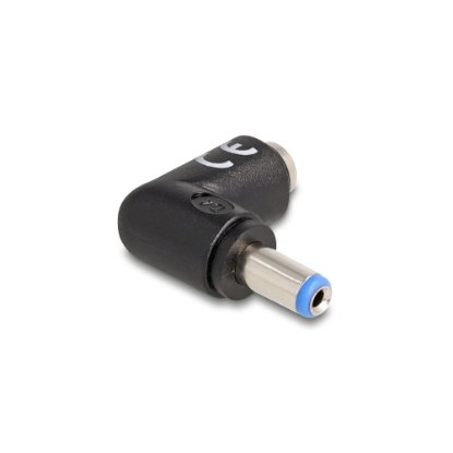 Adapter DELOCK 5,5 x 2,1mm(M) na 5,5 x 2,1mm (Ž), kutni, za punjenje laptopa