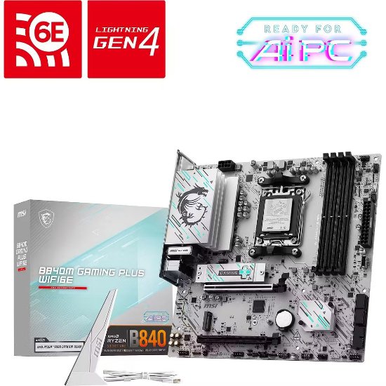 Matična ploča MSI B840M GAMING PLUS WIFI6E, AMD B840, DDR5, WiFi, mATX, s. AM5
