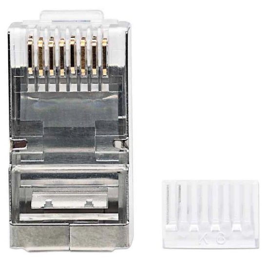 STP konektor INTELLINET CAT6, RJ45, modularni, trostruki zupčasti terminal - 90 komada