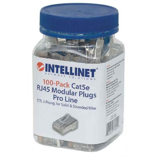 STP konektor INTELLINET CAT5e, RJ45, modularni Pro Line, trostruki zupčasti terminal - 100 komada