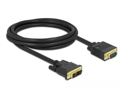Kabel DELOCK, DVI 12+5 (M) na VGA (M), 2m