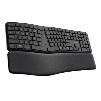 Tipkovnica TRUST Keyra Ergonomic, bežična, crna