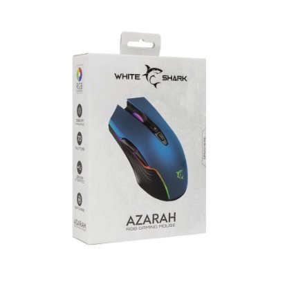 Miš WHITE SHARK Azarah, 6400dpi, optički, žičani, plavi