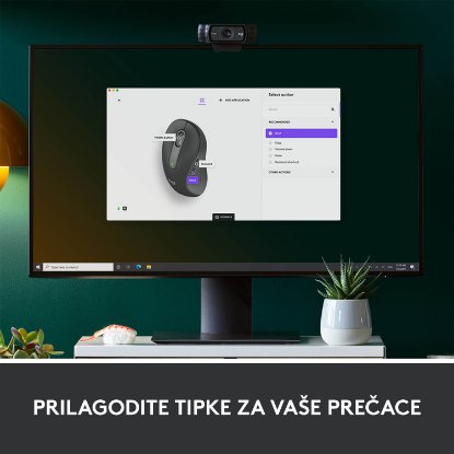 Miš LOGITECH M650 L, za ljevake, bežični, optički, 4000dpi, USB, BT, crni