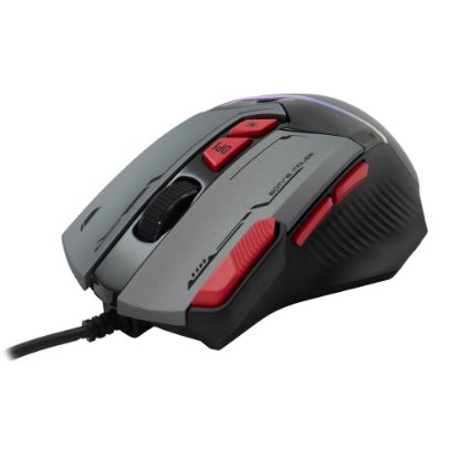 Miš BARACUDA BGM-047 Manta, RGB, optički, 12800dpi, sivi