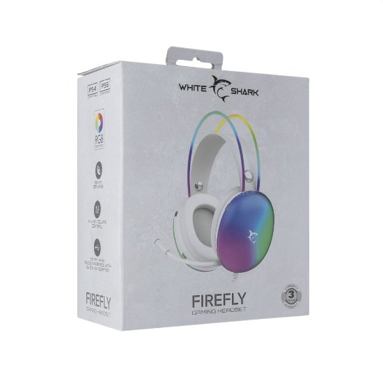 Slušalice WHITE SHARK GH-2342 Firefly, LED, bijele