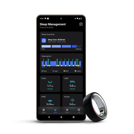 Pametni prsten HIFUTURE FutureRing S 57mm, praćenje aktivnosti, srebrno-crni