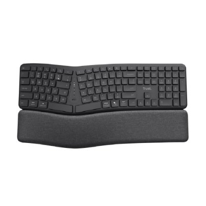 Tipkovnica TRUST Keyra Ergonomic, bežična, crna
