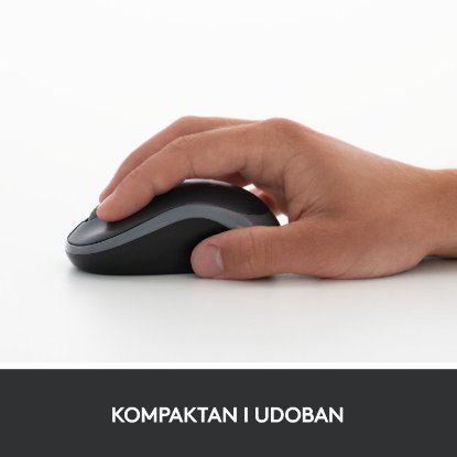 Miš LOGITECH M185, optički, bežični, 1000dpi, crno-crveni