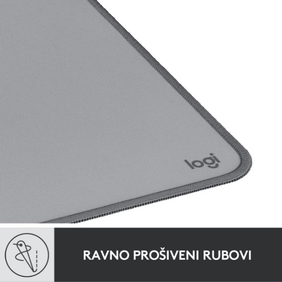 Podloga za miš, LOGITECH Desk Mat Studio, soft, siva