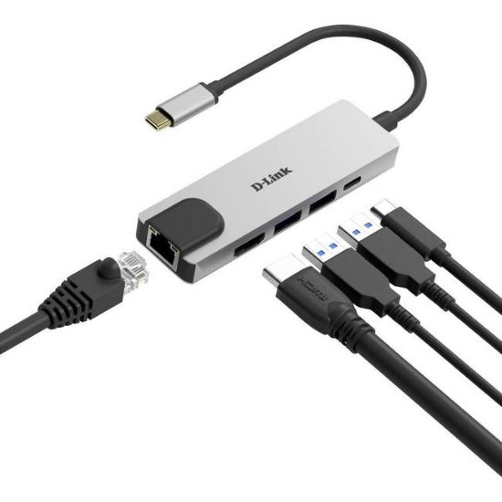 Docking station D-LINK DUB-M520, USB-C na 2x USB 3.1, HDMI, G-LAN, za laptop