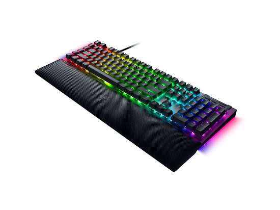 Tipkovnica RAZER BlackWidow V4, mehanička, Yellow switch, RGB, US Layout, crna, USB