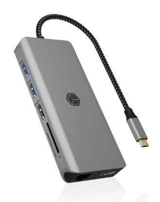 Docking station ICY BOX IB-DK4061-CPD, 2x USB 3.2 Gen 1, 1x USB 2.0, 2x USB-C, 2x HDMI, SD, RJ45, za laptop