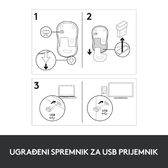Miš LOGITECH M185, optički, bežični, 1000dpi, crno-crveni
