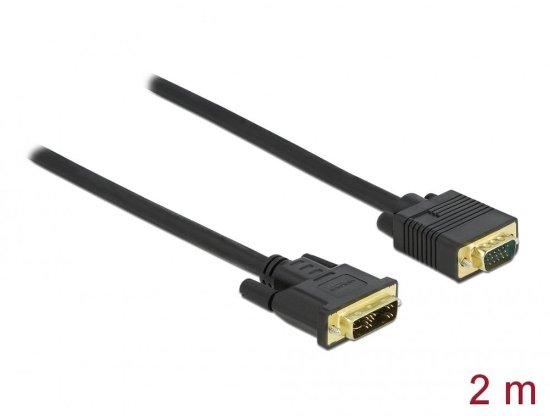 Kabel DELOCK, DVI 12+5 (M) na VGA (M), 2m