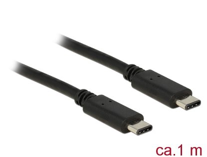Kabel DELOCK, USB-C 2.0 (M) na USB-C (M), 1m, crni