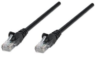 Kabel INTELLINET, patch CAT5e, U/UTP, crni, 2m