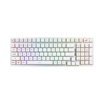 Tipkovnica ASUS ROG Strix Scope II 96, RGB, mehanička, US Layout, bežična, USB, BT, bijela