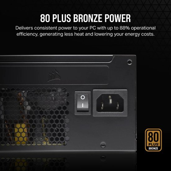 Napajanje 550W, CORSAIR CX550, CP-9020277-EU, 120mm vent., 80+ Bronze