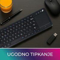 Tipkovnica OCTIO K100WBT, crna, WiFi, bluetooth